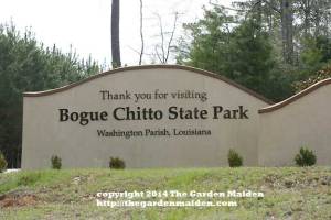 Exit sign at Bogue Chitto State Park. TheGardenMaiden_copyright_2014_BogueChittoStatePark_RStafne-360_WEB